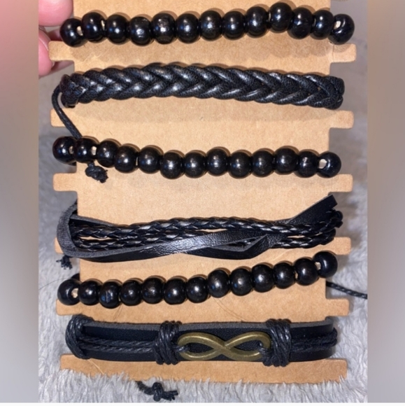 Oney MEN's Leather Bracelet Set of 2 Bracelet Unisex Streetware NEW - Picture 5 of 6